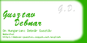 gusztav debnar business card